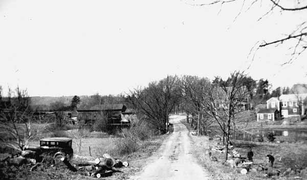 View down Mill Rd